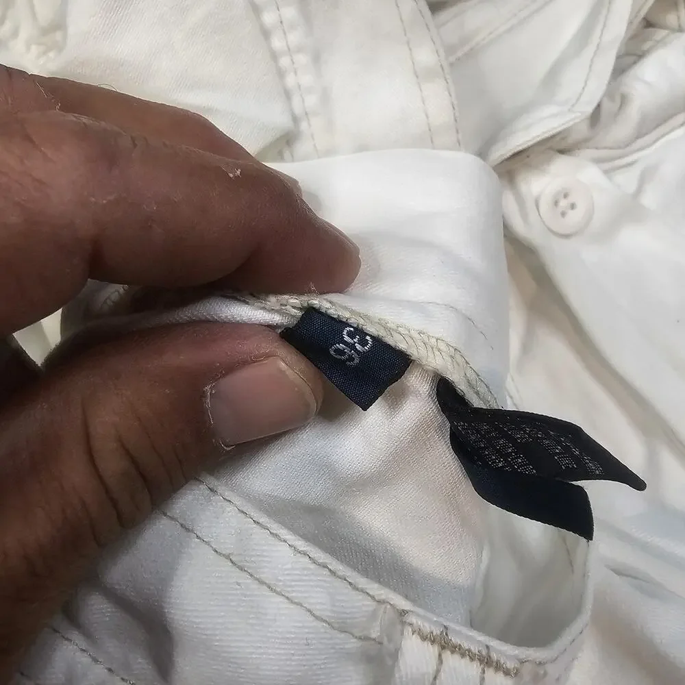 Polo Ralph Lauren Cargo Shorts 36x10 White Utility Streetwear Y2K Loose Wideleg